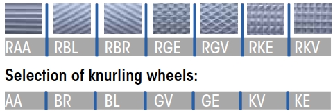 Knurling profiles on DIN 82 workpiece: Plunge knurling